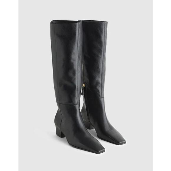 Madewell Shoes - Madewell Women's The Lexie Tall Boot Blocked Heel Leather Black Size 8.5 NWOB